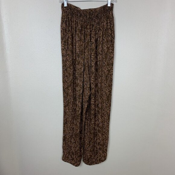 Vintage Carole Little Womens 14 Pants Pull On Rayon 80s Brown Beaded Boho Hippie - Picture 3 of 16